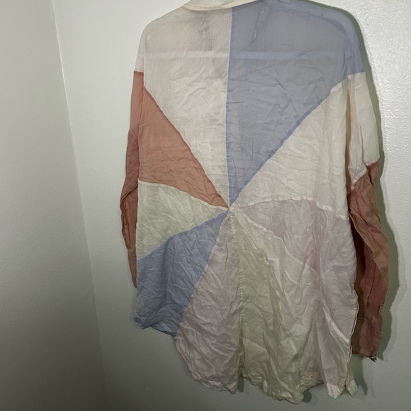 Free People Tops - Free People lightweight colorful patterned back button down shirt
